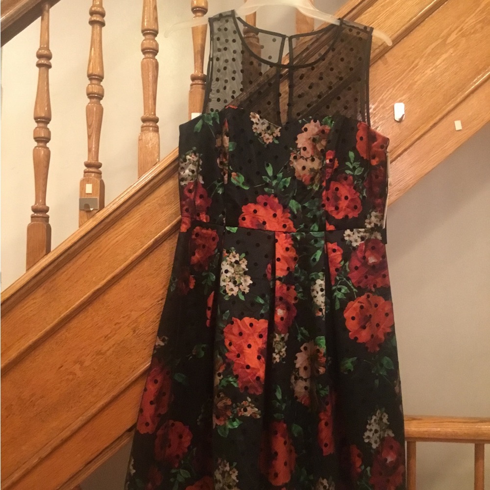Studio One New York Sleeveless Lace Overlay Flounce Dress, Bridesmaid,size 16